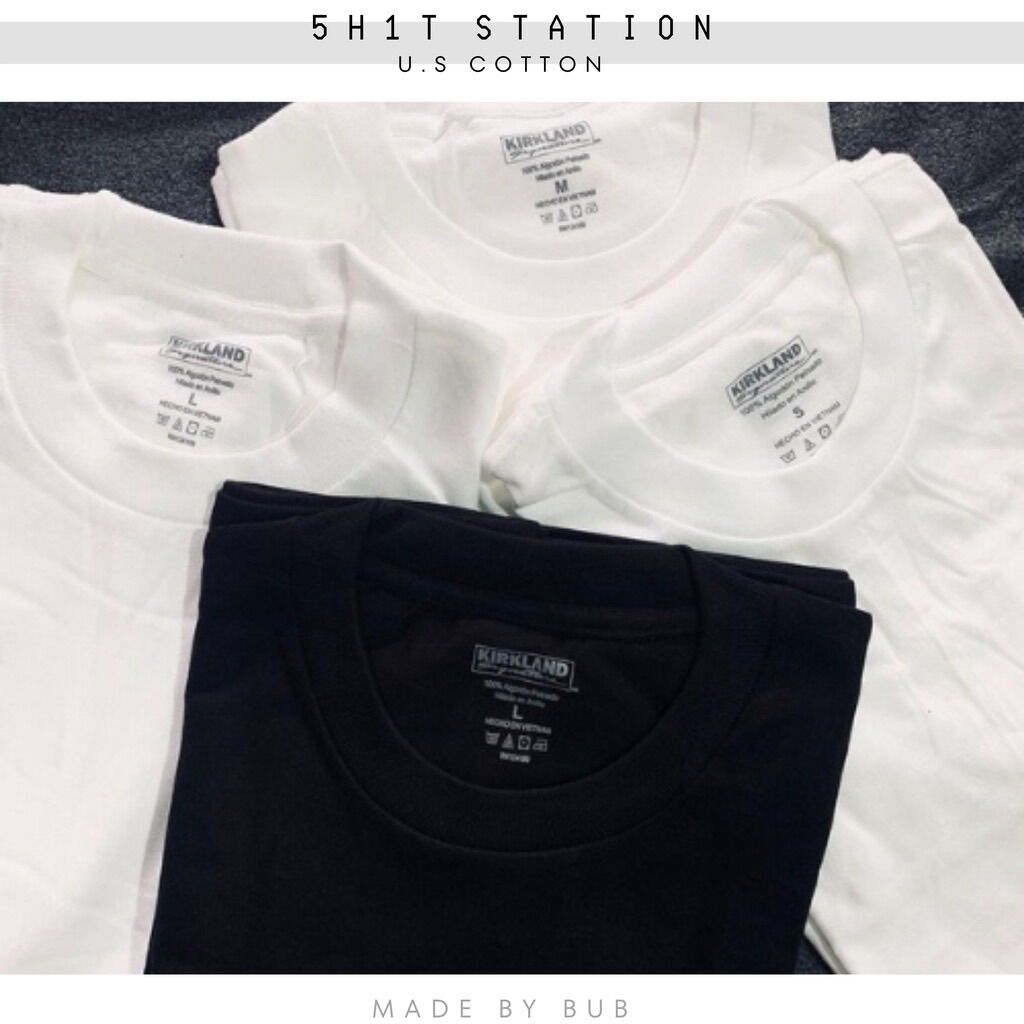 Áo thun kirkland trắng đen / 100% cotton