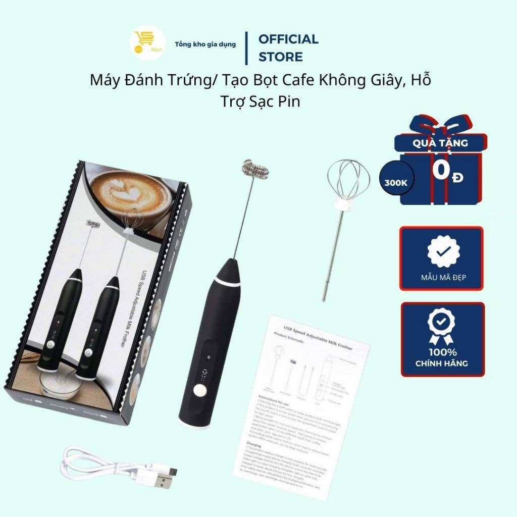 Máy đánh trứng/ tạo bọt cafe, capuchino không giây, hỗ trợ sạc tiện lợi, tiết kiệm thời gian mta-mart2