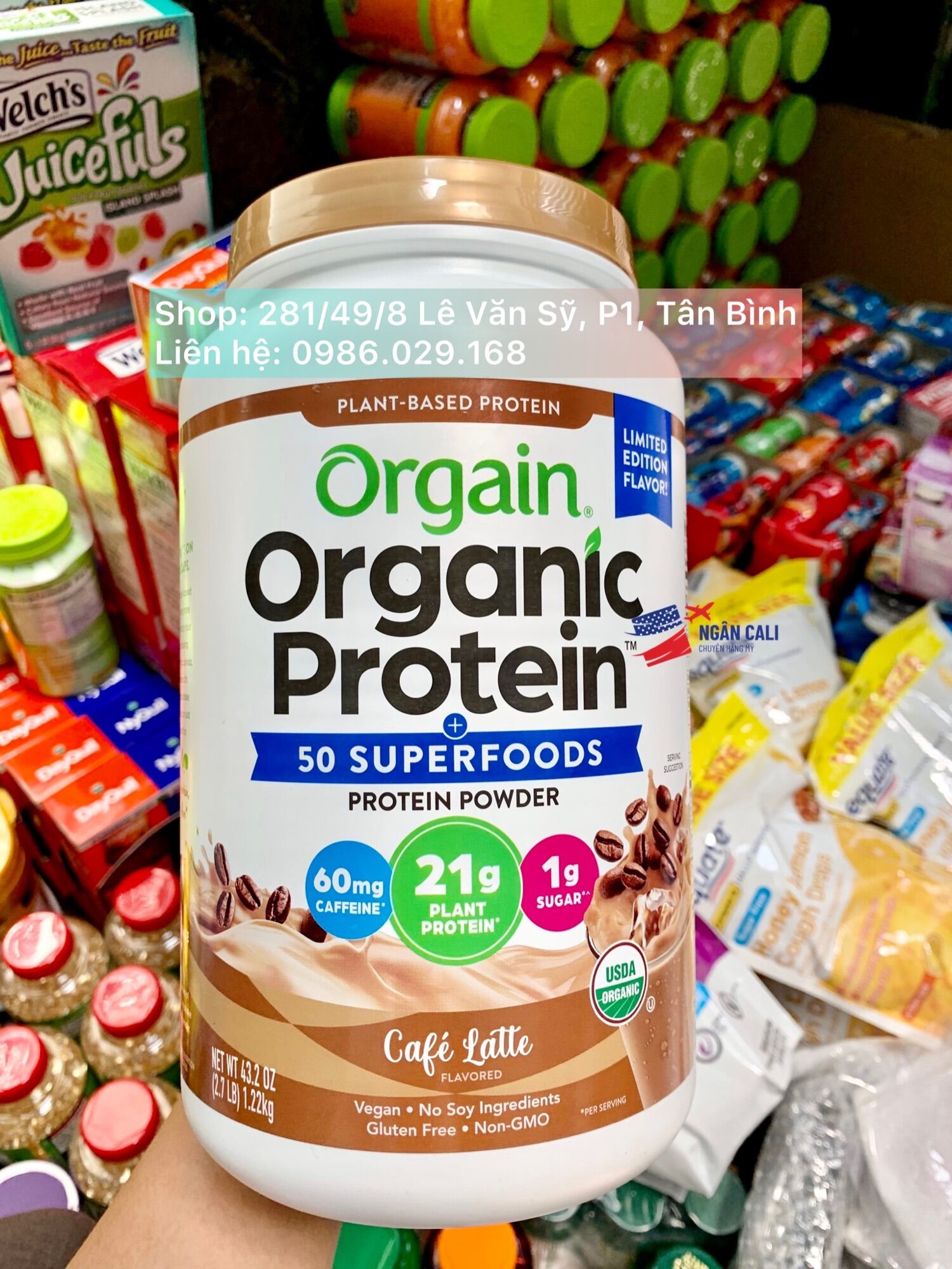 Bột Đạm Thực Vật Hữu Cơ Orgain Organic Protein Superfoods của Mỹ 1,22kg. Hương Cafe Latte thumbnail
