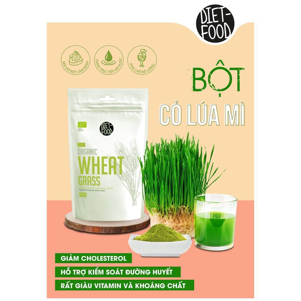 [Tách lẻ 50g] Bột cỏ lúa mì non hữu cơ Diet Food - Date 3/23