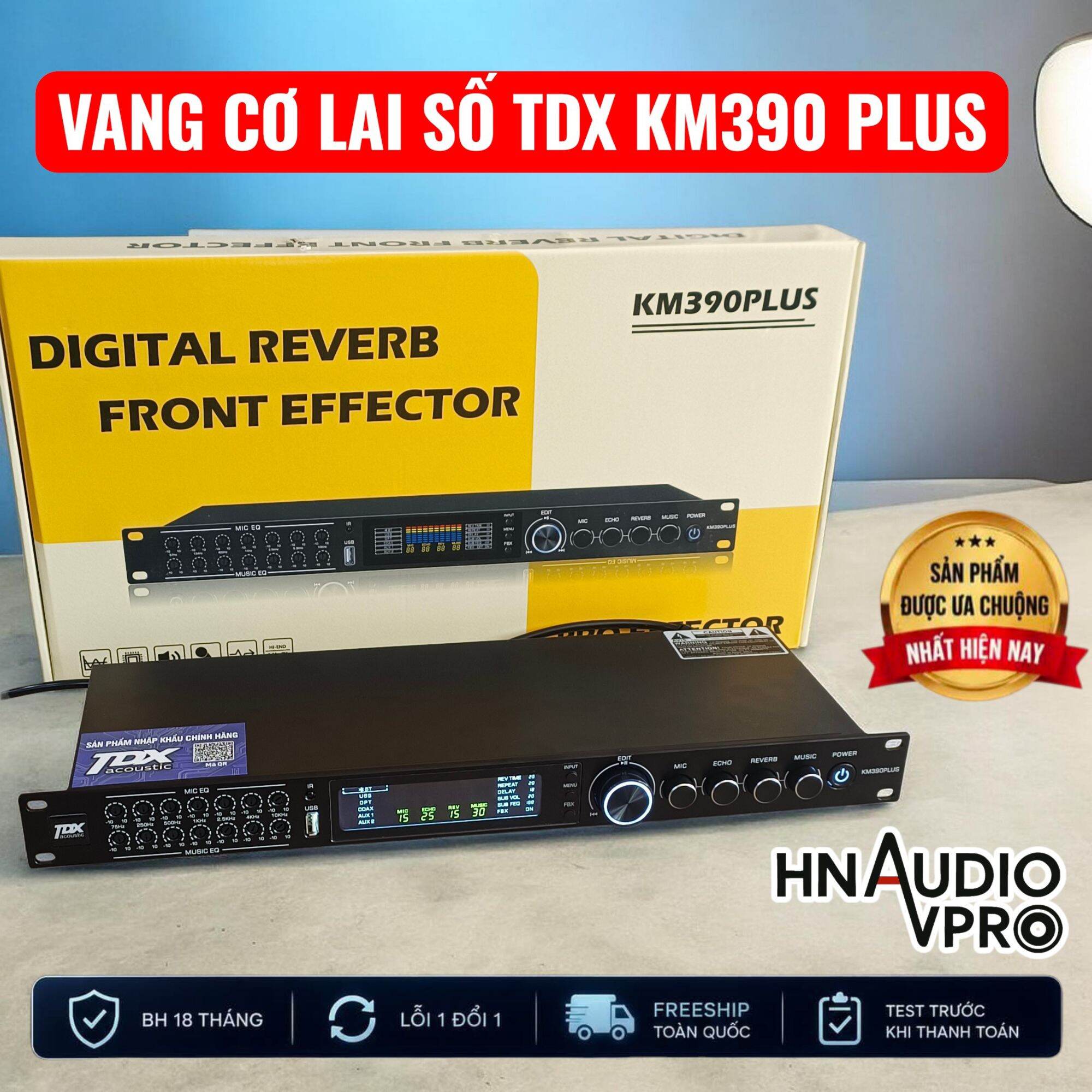 [CHÍNH HÃNG] Vang cơ lái số TDX KM390 Plus tích hợp EQ riêng cho Micro và Nhạc, 2 tầng chống hú chuyên biệt