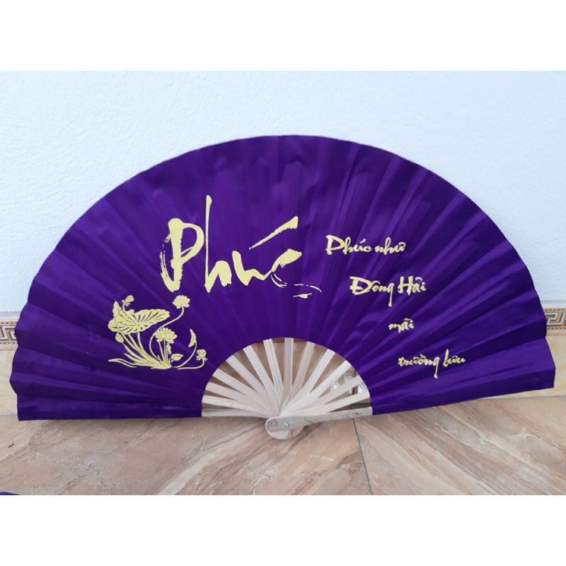 Quạt Vải Cầm Tay Thư Pháp
