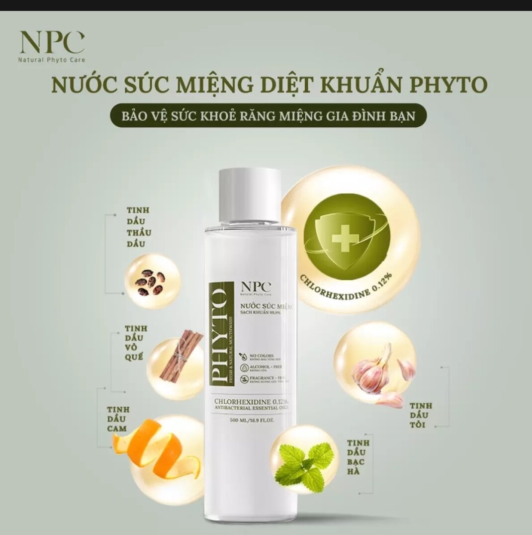 Nước súc miệng kháng khuẩn Phyto chai 500ml