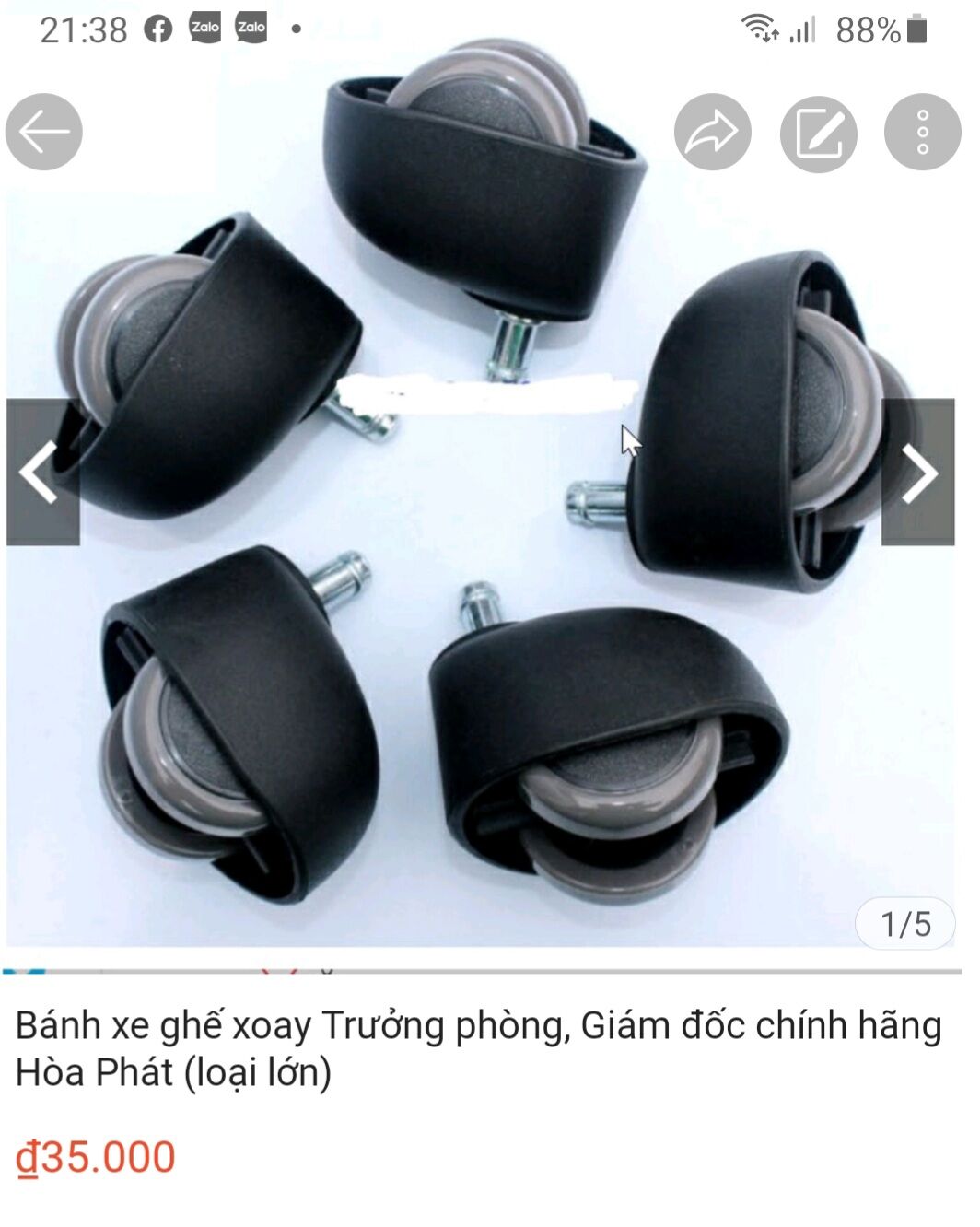 Bánh xe Ghế xoay Giám đốc Hòa Phát