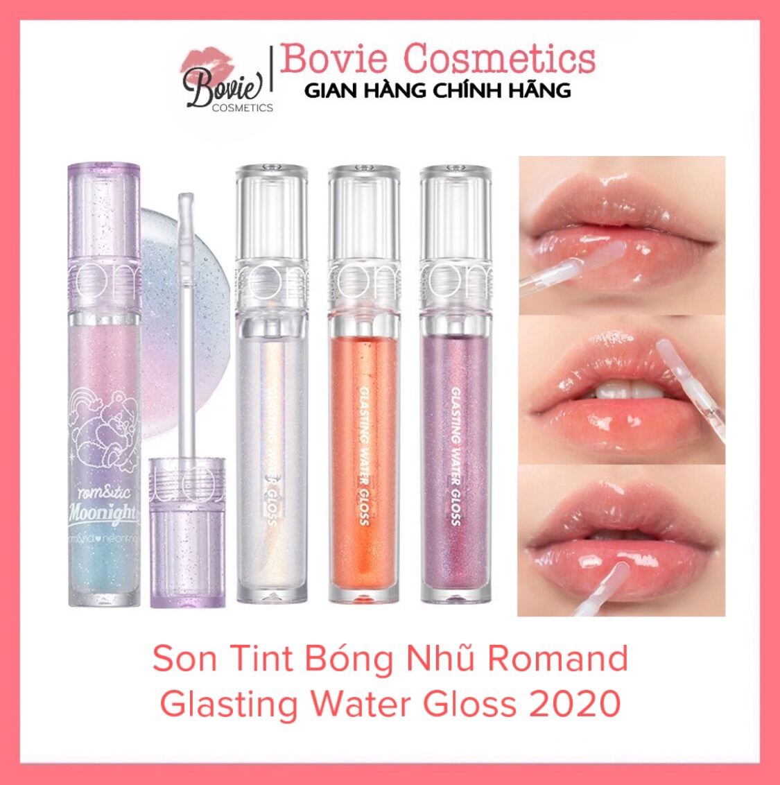 Son Tint Bóng Nhũ Romand Glasting Water Gloss 2020 màu 00-01-02-N01