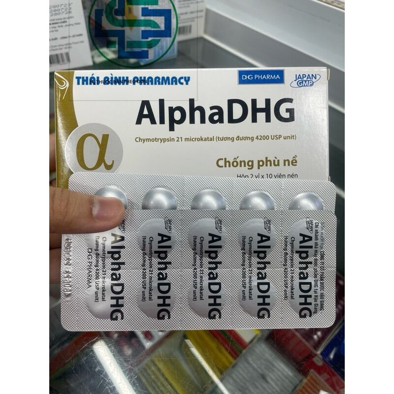 Viên Ngậm Alpha DHG H20v - Alphachymotrypsin giảm phù nề, bầm tim