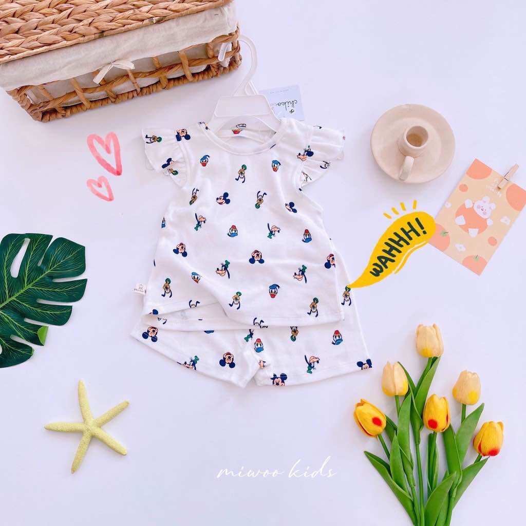 Đồ bộ mặc nhà bé gái chất thun mềm mịn 8-17kg - Đồ bộ bé gái - Đồ bộ dể thương bé gái - Đồ bé gái đi học - Quần áo mặc nhà bé gái Bộ áo quần bé gái Đồ thun bé gái Đồ mặc nhà cho bé Đồ bé gái 1 tuổi Đồ bé gái 2 tuổi