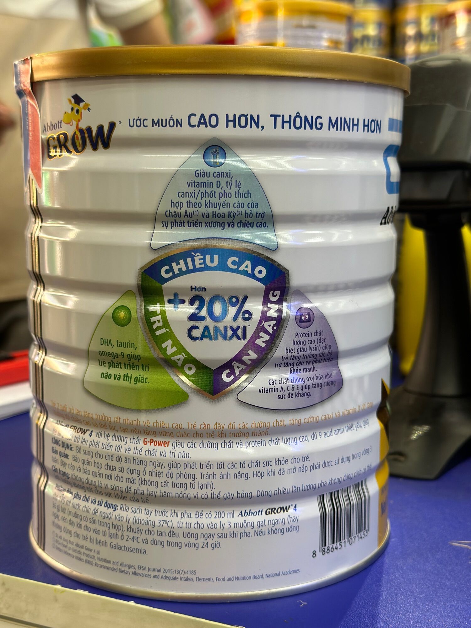 Sữa bột Abbot Grow số 4 900gr (Date t8/2025)