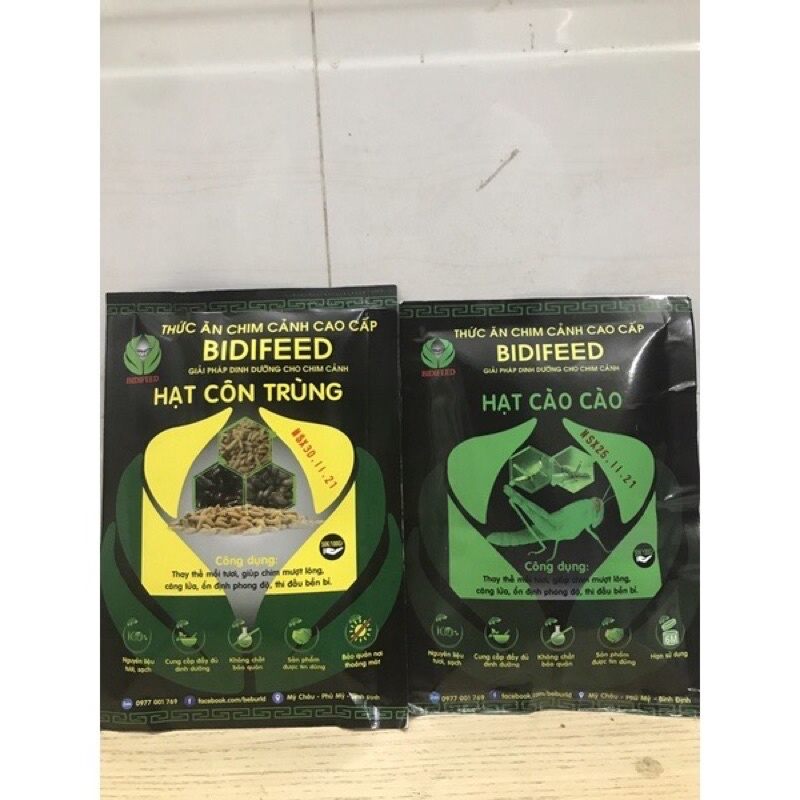Hạt cào cào và hạt côn trùng BIDIFEED thức ăn chim cảnh cao cấp