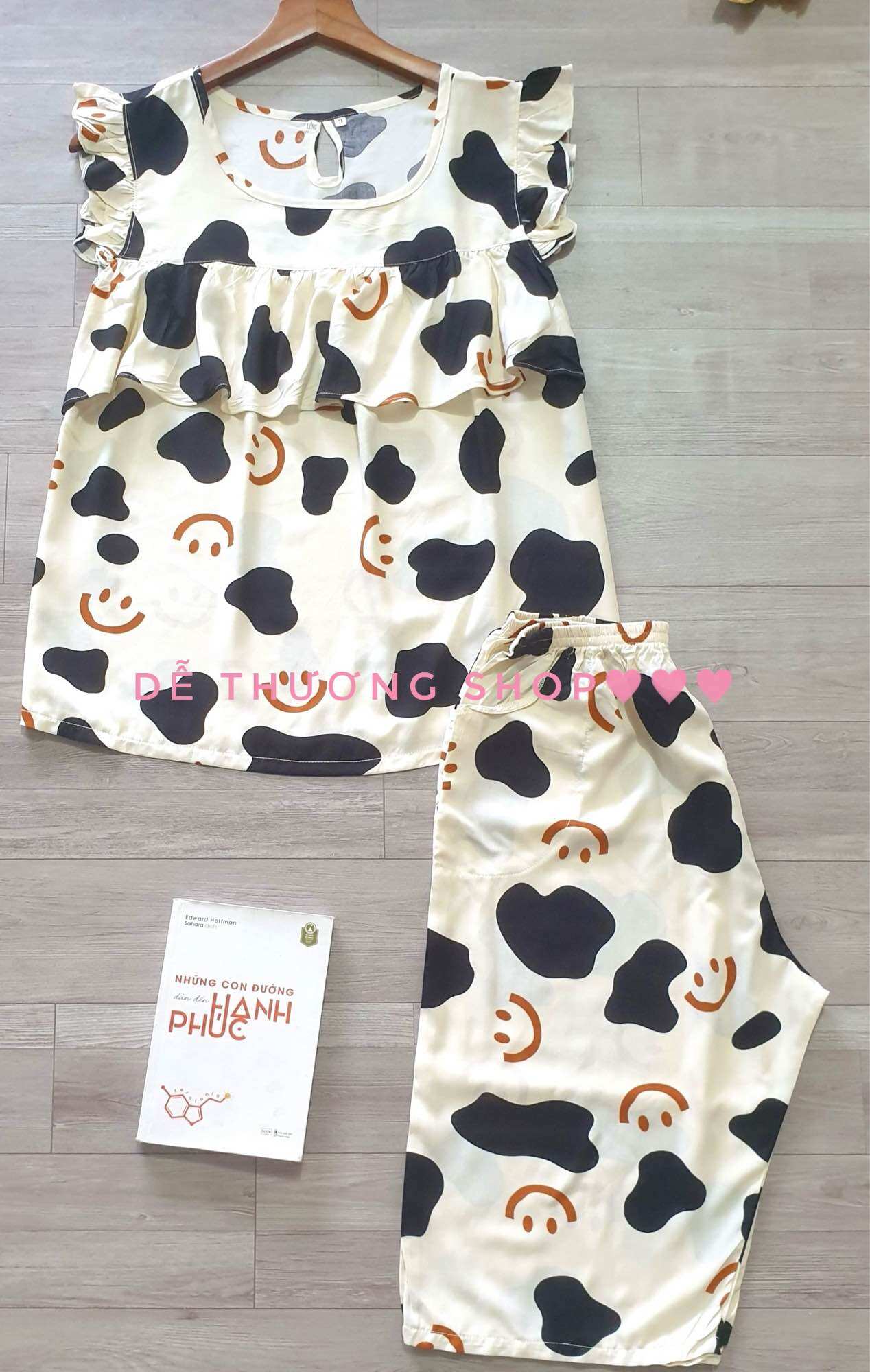 Bộ lửng mặc nhà tole lanh có bèo ngực