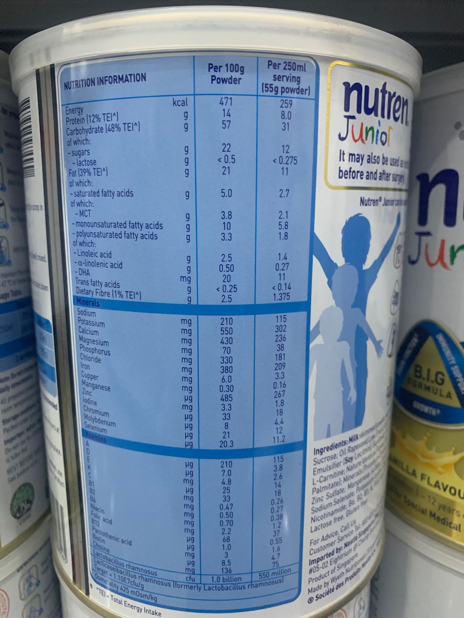 Sữa bột Nutren Junior 850g