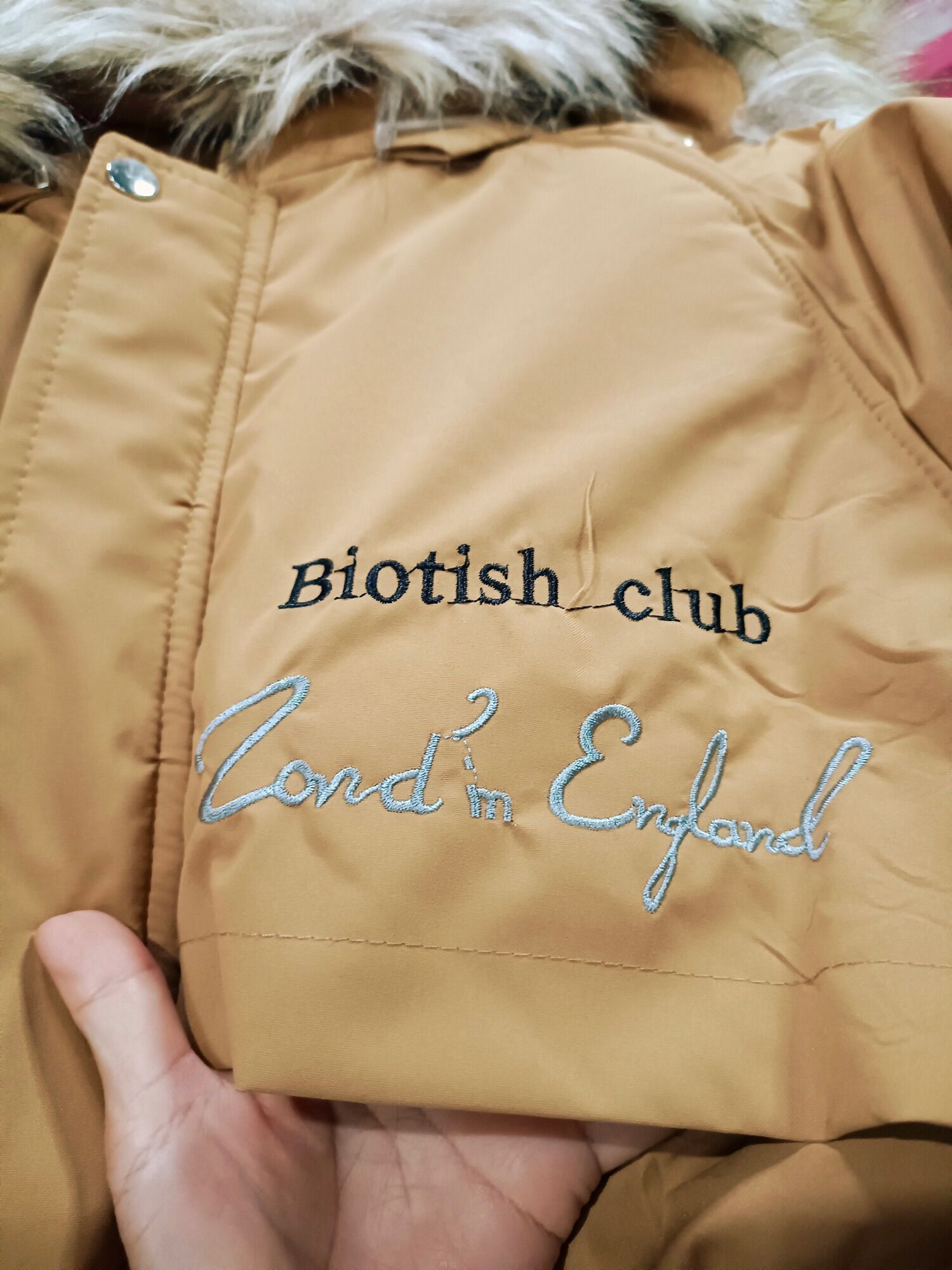Áo khoác phao parka lót lông mũ lông