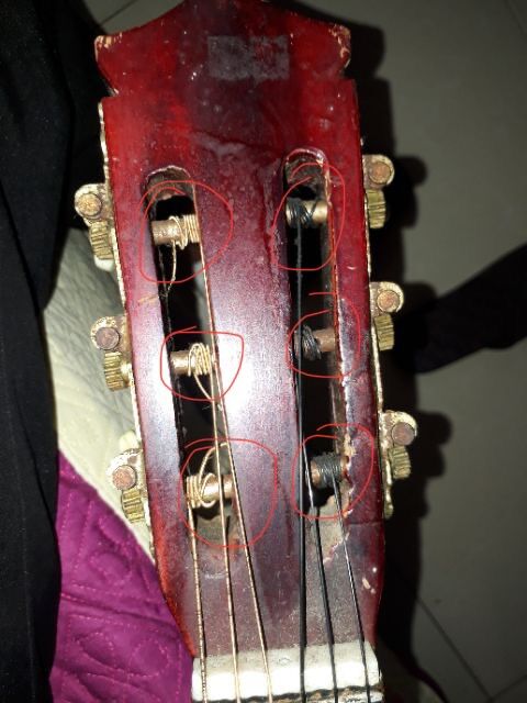 Bộ 2 bên khoá đàn guitar 2 lỗ cho đàn acoustic và classic