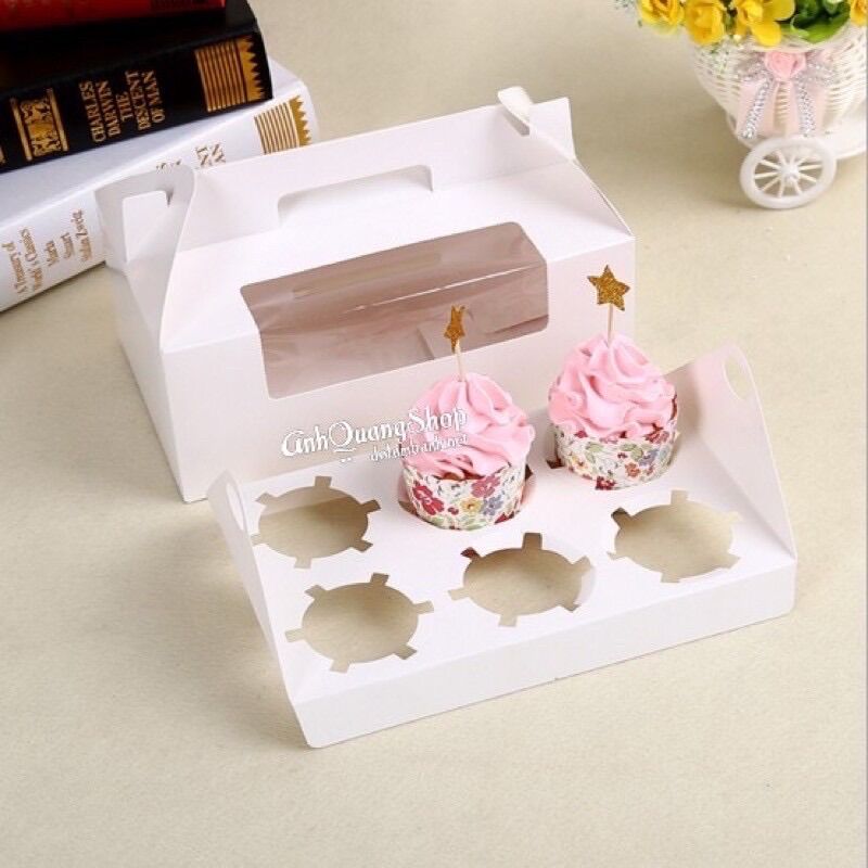 Hộp đựng Cupcake có quay xách 4 ô và 6 ô