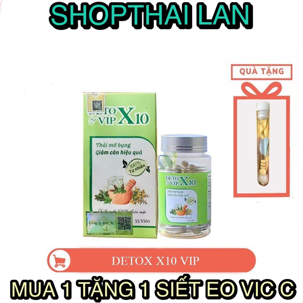 [Mua 1 Tặng 1 siết eo] Liệu trình siết eo giảm cân detox x10 55 viên giảm mỡ bụng, giữ cân nặng, đẹp da hiệu quả giảm béo an toàn chính hãng
