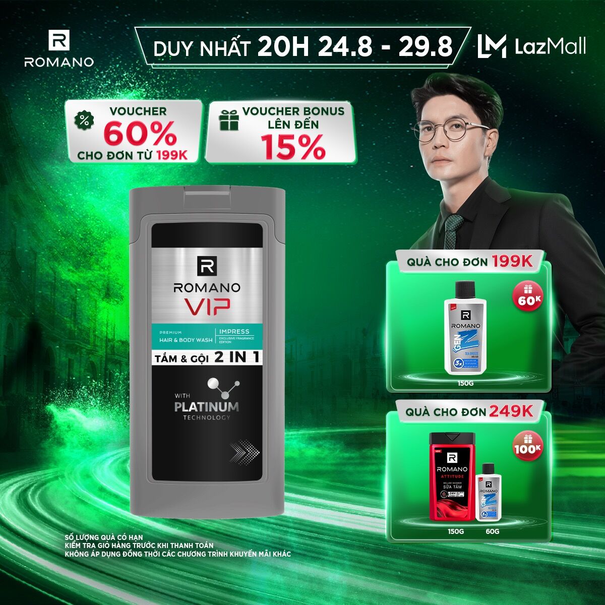 Tắm gội romano vip impress 650g