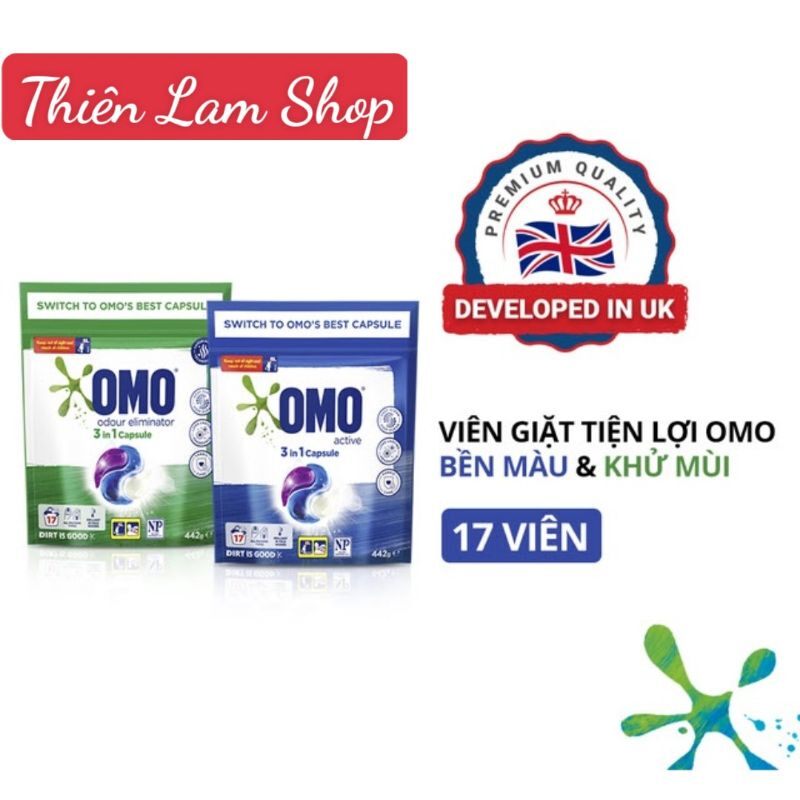 Túi viên giặt tiện lợi OMO công nghệ Anh Quốc