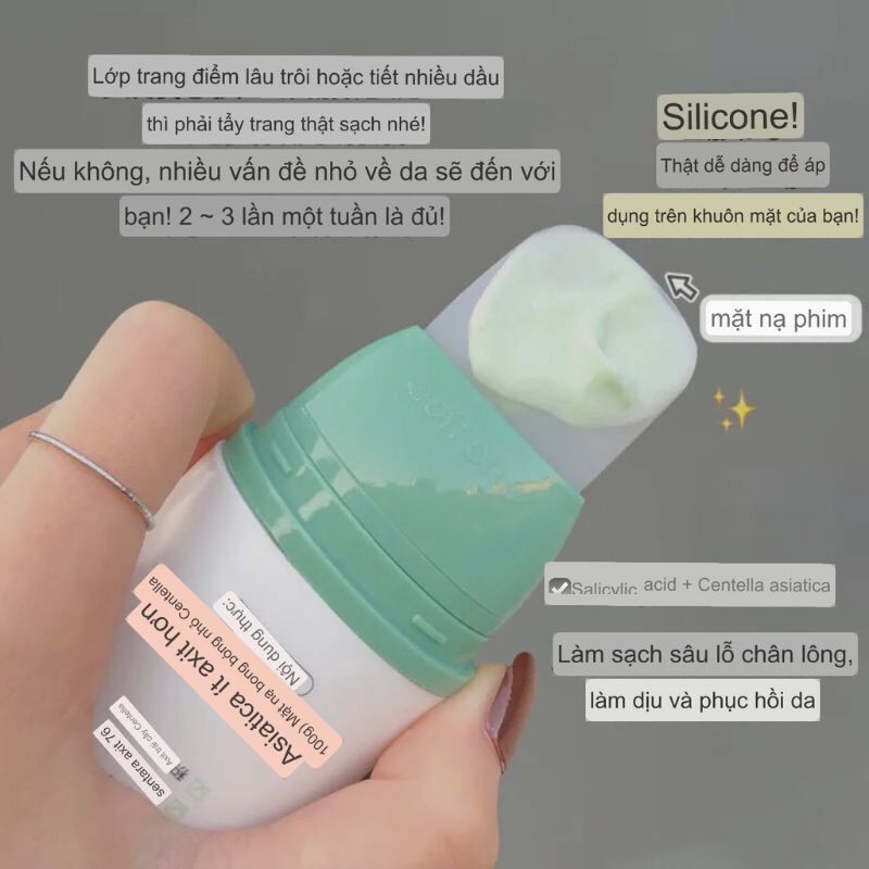 Mặt nạ sủi bọt rau má cấp ẩm dưỡng trắng da GINBI