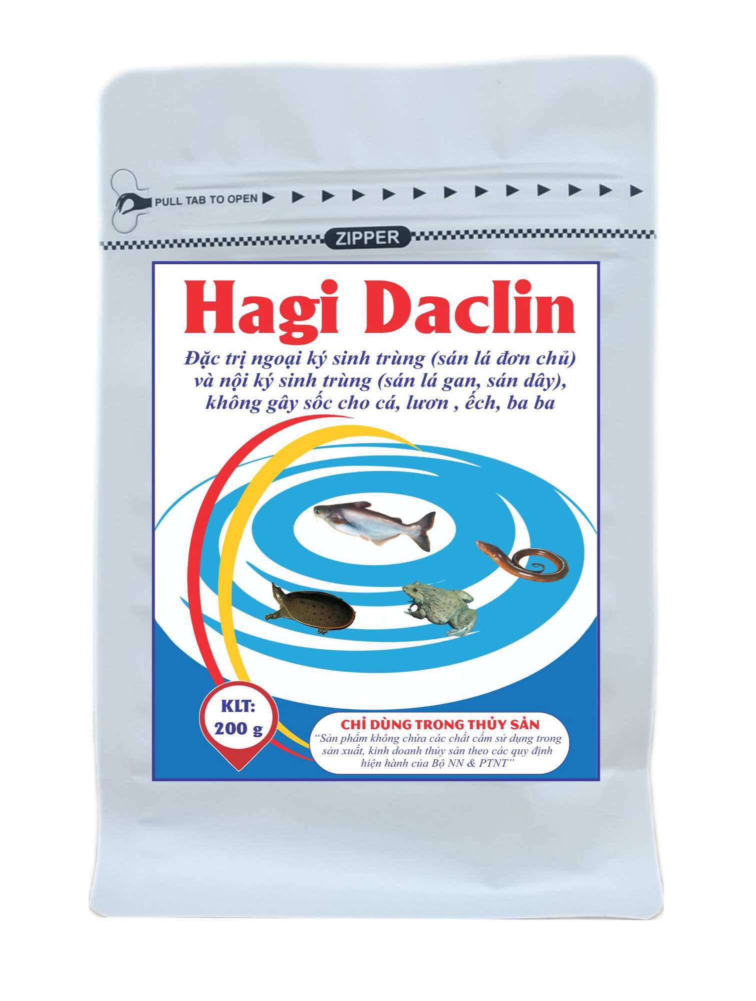 Hagi daclin trị nội, ngoại ký sinh trên cá, lươn, ếch, baba gói 200g