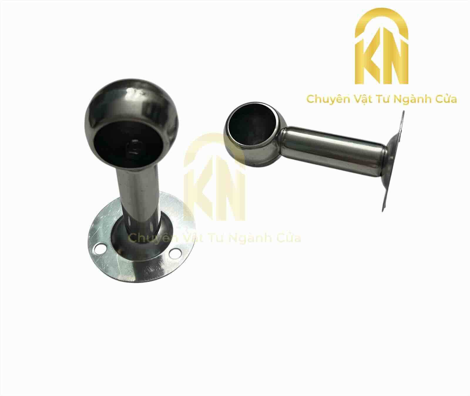 Cốc inox bắt cây phi tròn tủ - rèm cửa ( 1 cái )