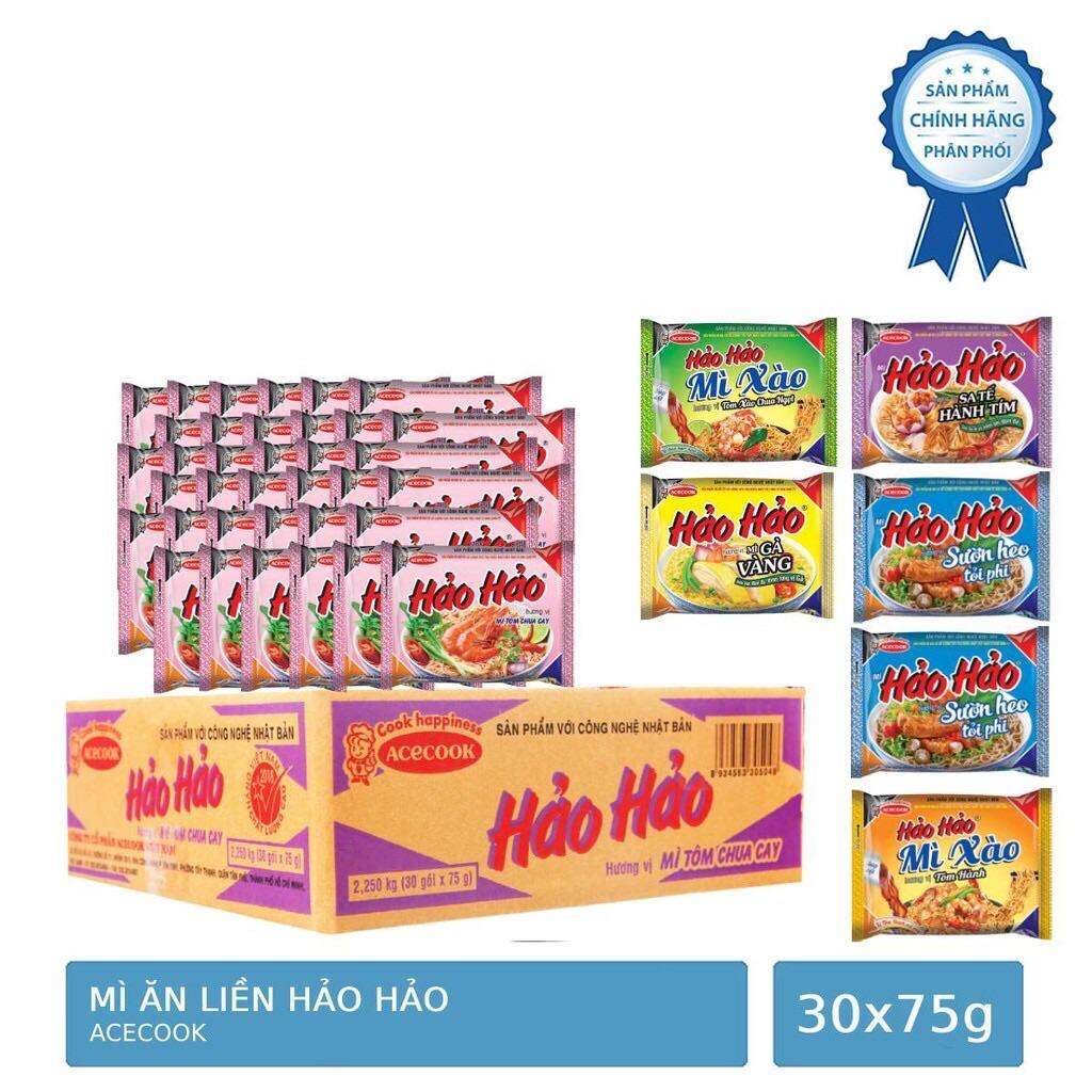 Thùng 30 gói mì Hảo Hảo chua cay