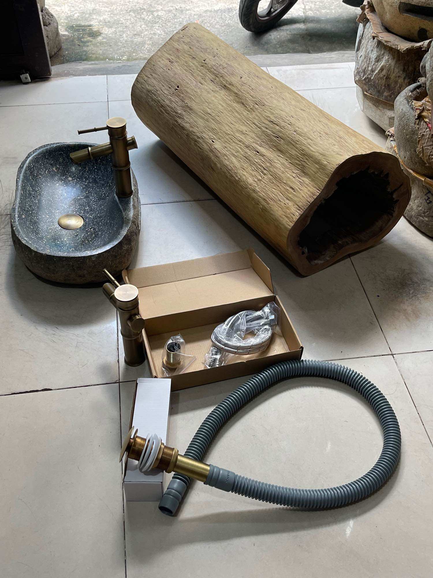 Trụ gỗ 🪵 tròn để lavabo ( Giá chỉ Trụ gỗ)