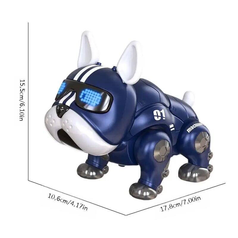 Đồ Chơi Robot Bulldog Tương Tác Thông Minh Có Đèn Dành Cho Trẻ Em Giáo Dục Sớm Bé Trai Bé Gái Khiêu Vũ Âm Nhạc Thú Cưng Điện Tử 3-12 Tuổi