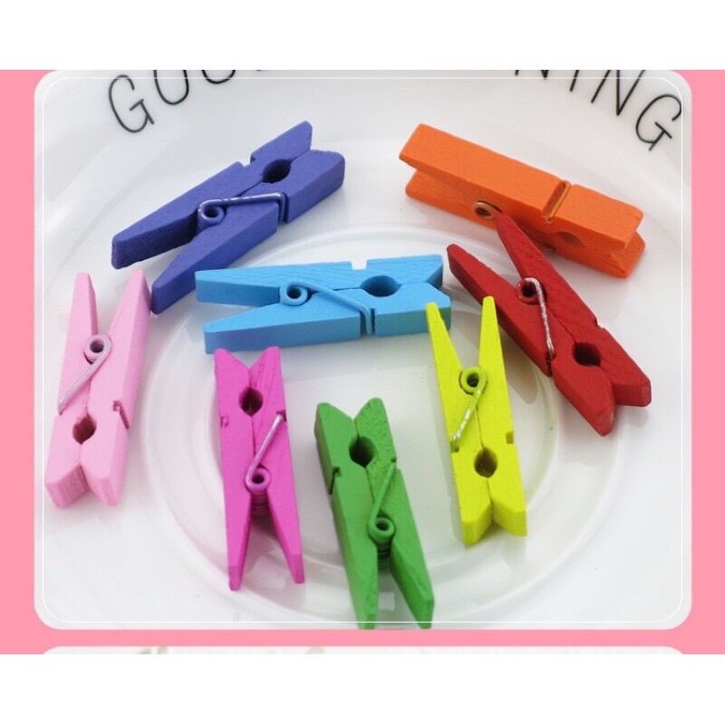 Kẹp gỗ màu 10 cái