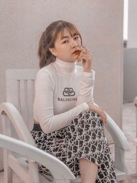 Áo Thun Cổ Lọ Croptop Tay Dài BALENN