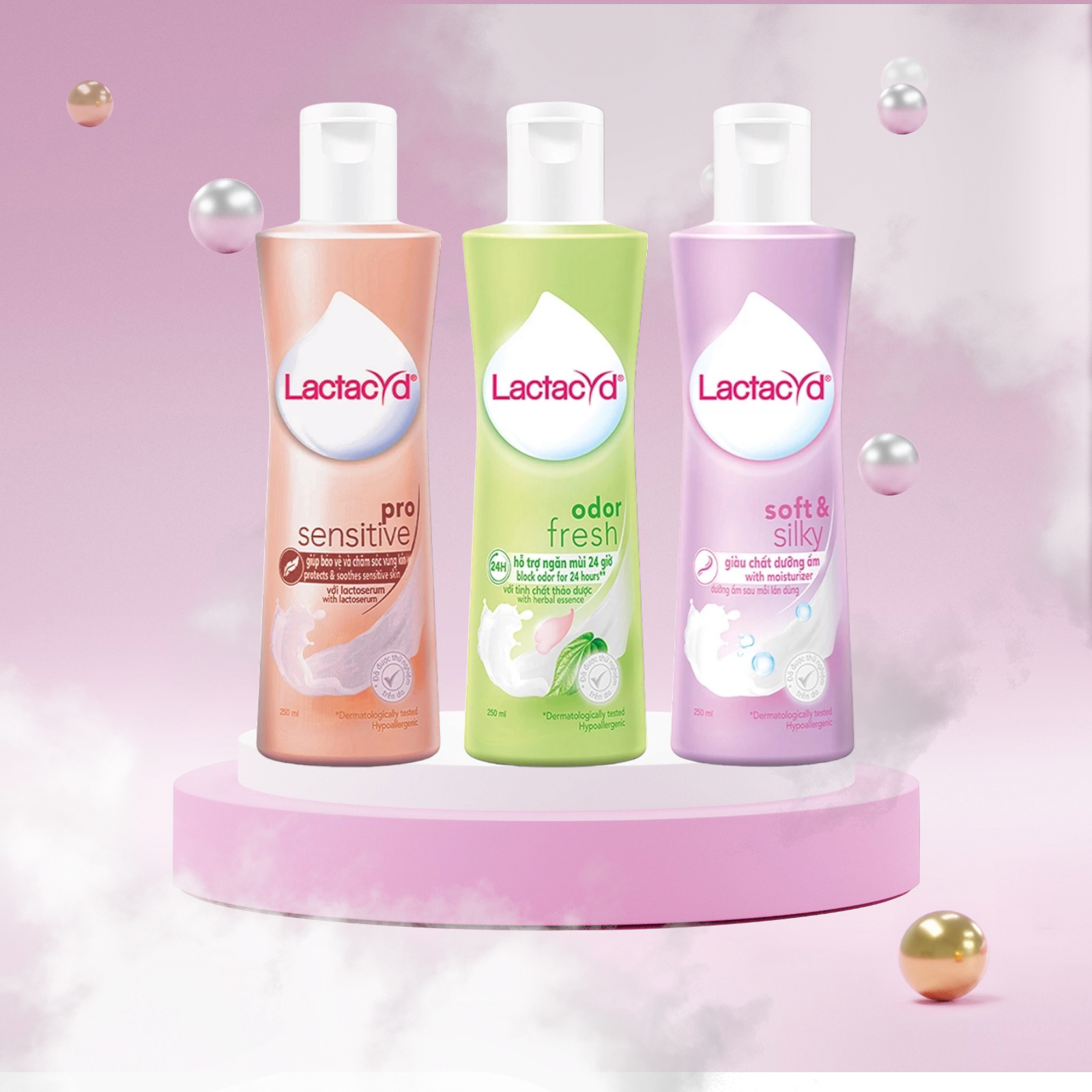 Dung dịch vệ sinh phụ nữ lactacyd ngăn mùi 24h 250ml/chai