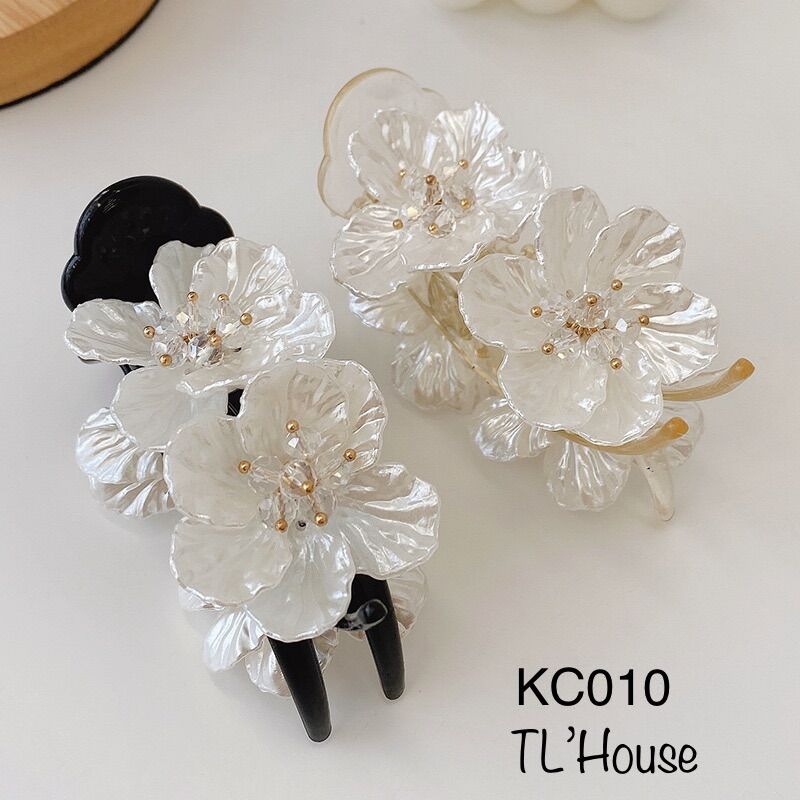 Mã kc010. kẹp gắp tóc hoa ngọc trai made in korea cao cấp