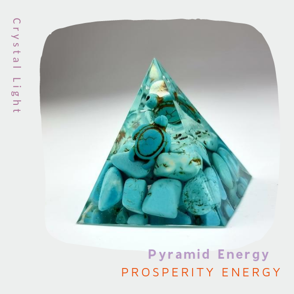 2204291 * Kim tự tháp mỹ thuật Resin đá Lam Thạch Turquoise thiên nhiên, kim tự tháp phong thủy Crystal Light, 60mm