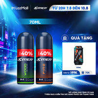 [TĂNG 40% DUNG TÍCH] Lăn khử mùi Xmen Wood/Fire 70ml/chai - Hương thơm nam tính