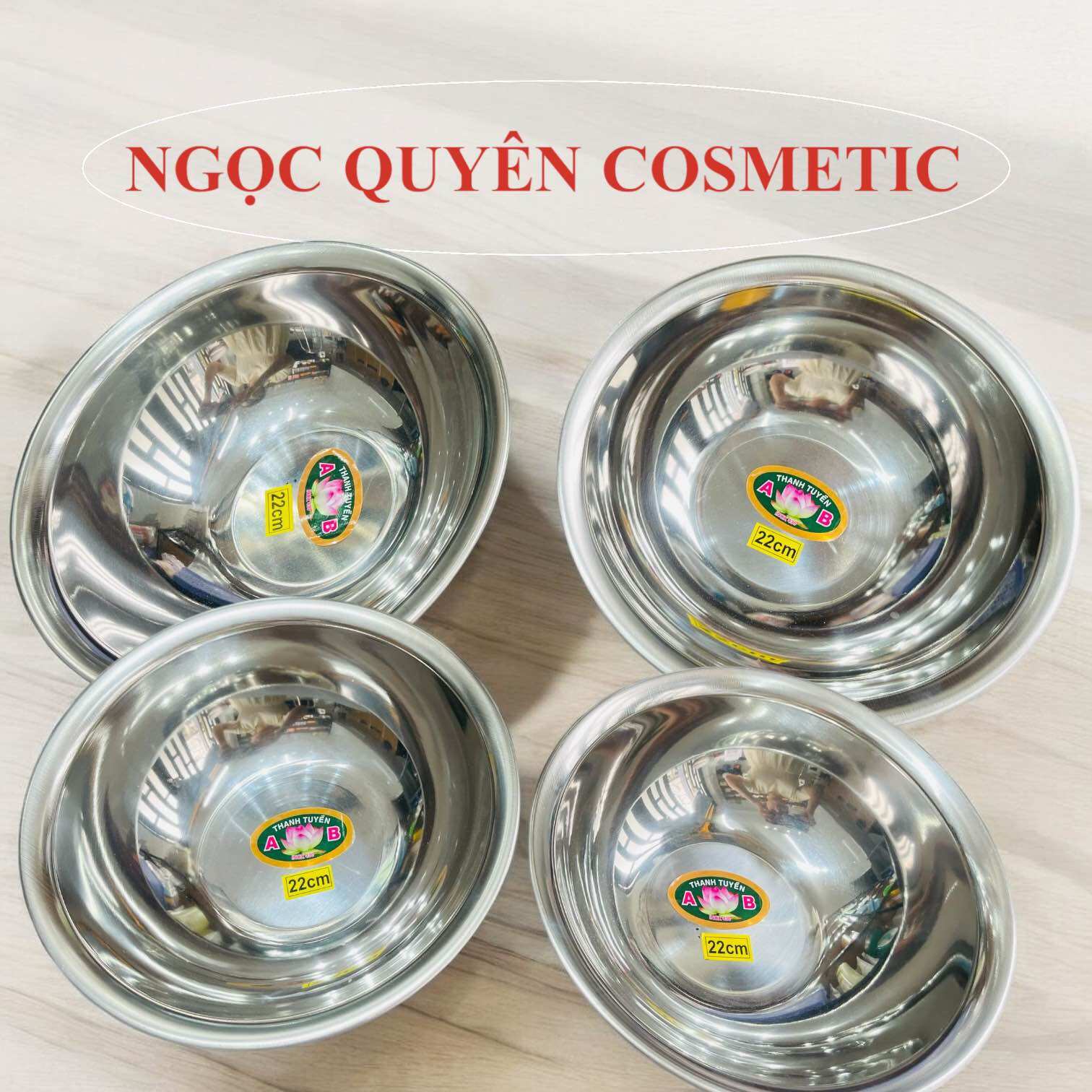 Thau inox spa , Thau inox rửa mặt size 22