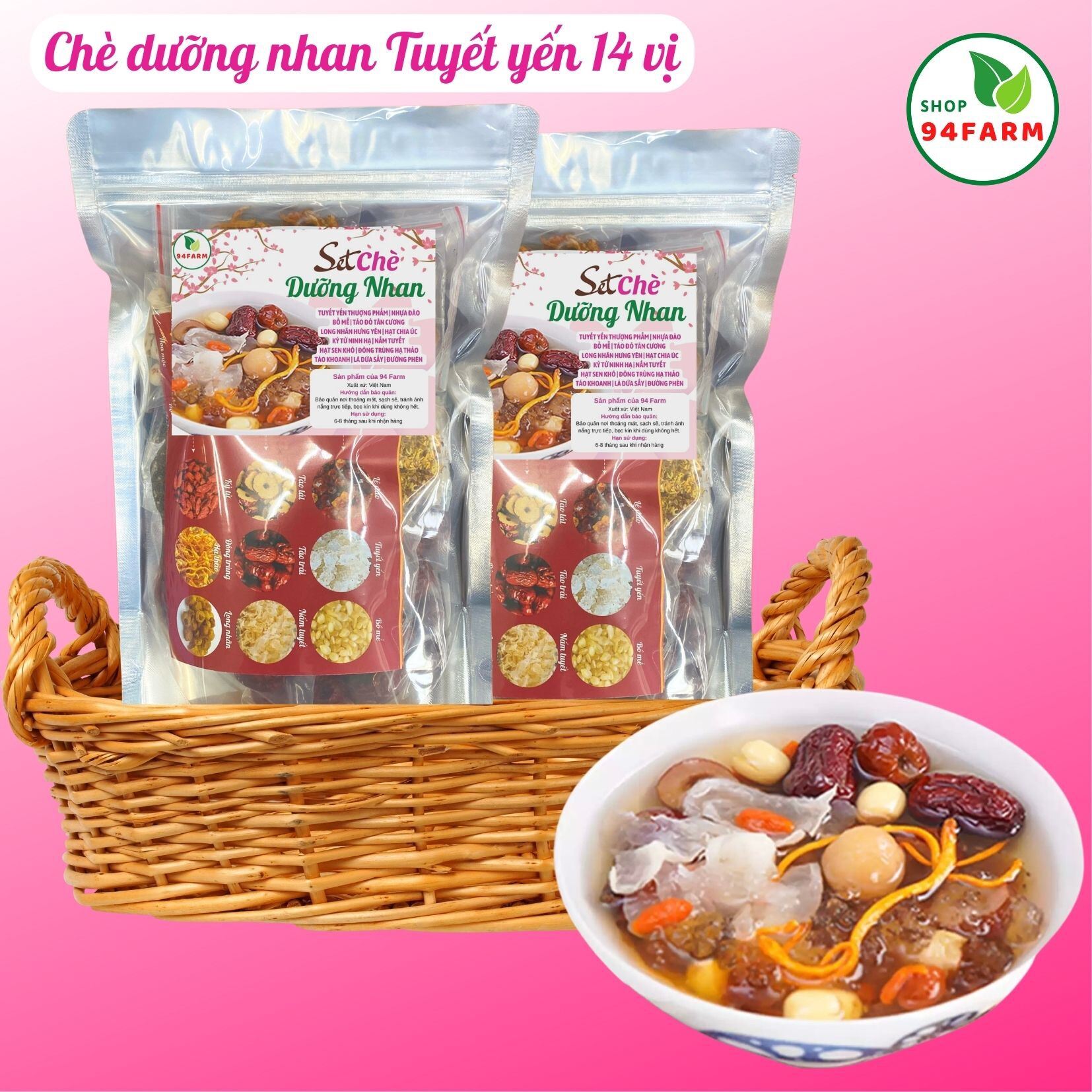 Set chè dưỡng nhan 500 gam Nấu 20 chén Shop 94farm