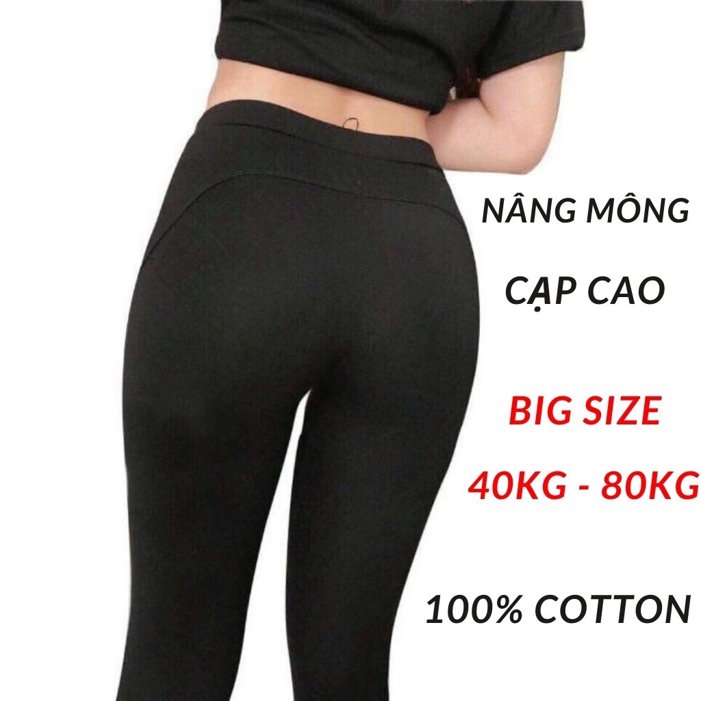 👖quần legging nữ nâng mông co giãn 4 chiều có size to 40-80kg