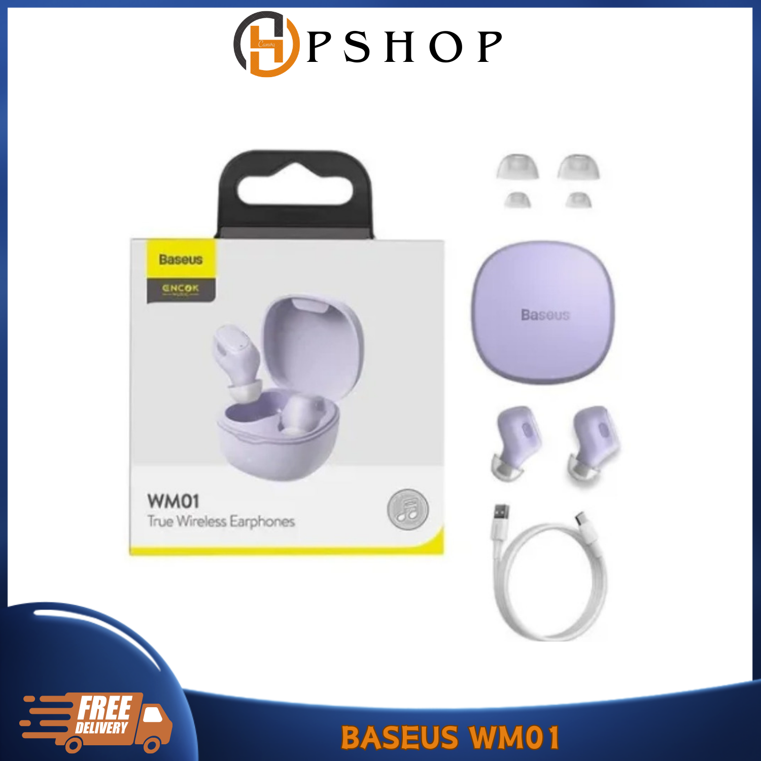 Tai nghe bluetooth 5.0 baseus wm01 tws chống ồn
