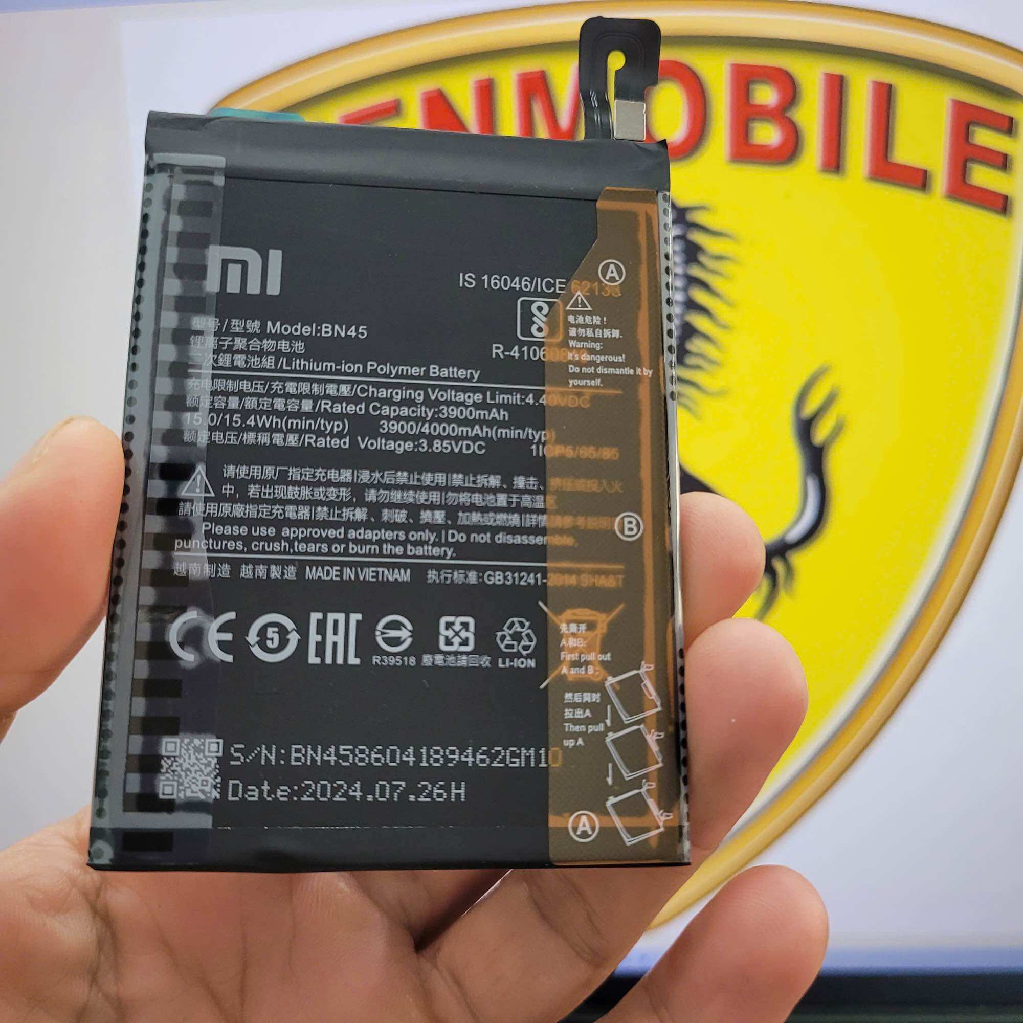 Zin Battery, Dw Xaomi Model Bn45 Used for Redmi Note 5, Redmi Note 5 Pro (3 Month Warranty)