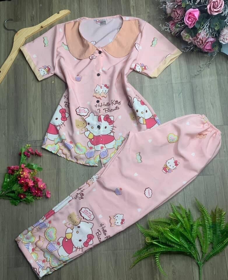 (HCM). BỘ PIJAMA LỤA TIỂU THƯ DÀI TAY CHO NỮ FREESIZE DƯỚI 60KG