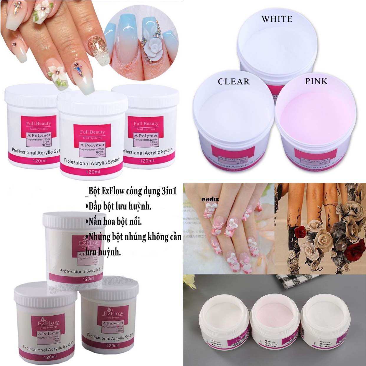 Bột mỹ đắp hoa đắp móng ez siêu dẻo không pha tạp