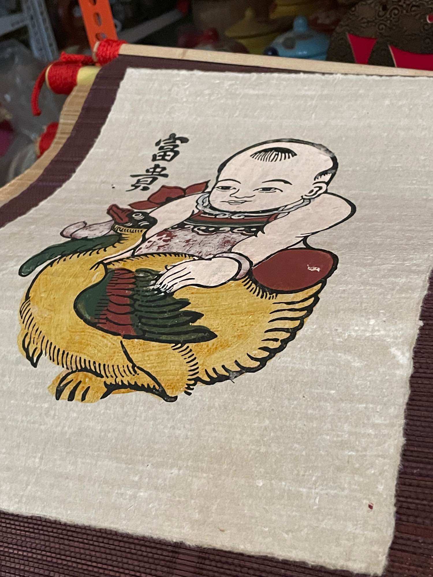Tranh Đông Hồ trên mành tre