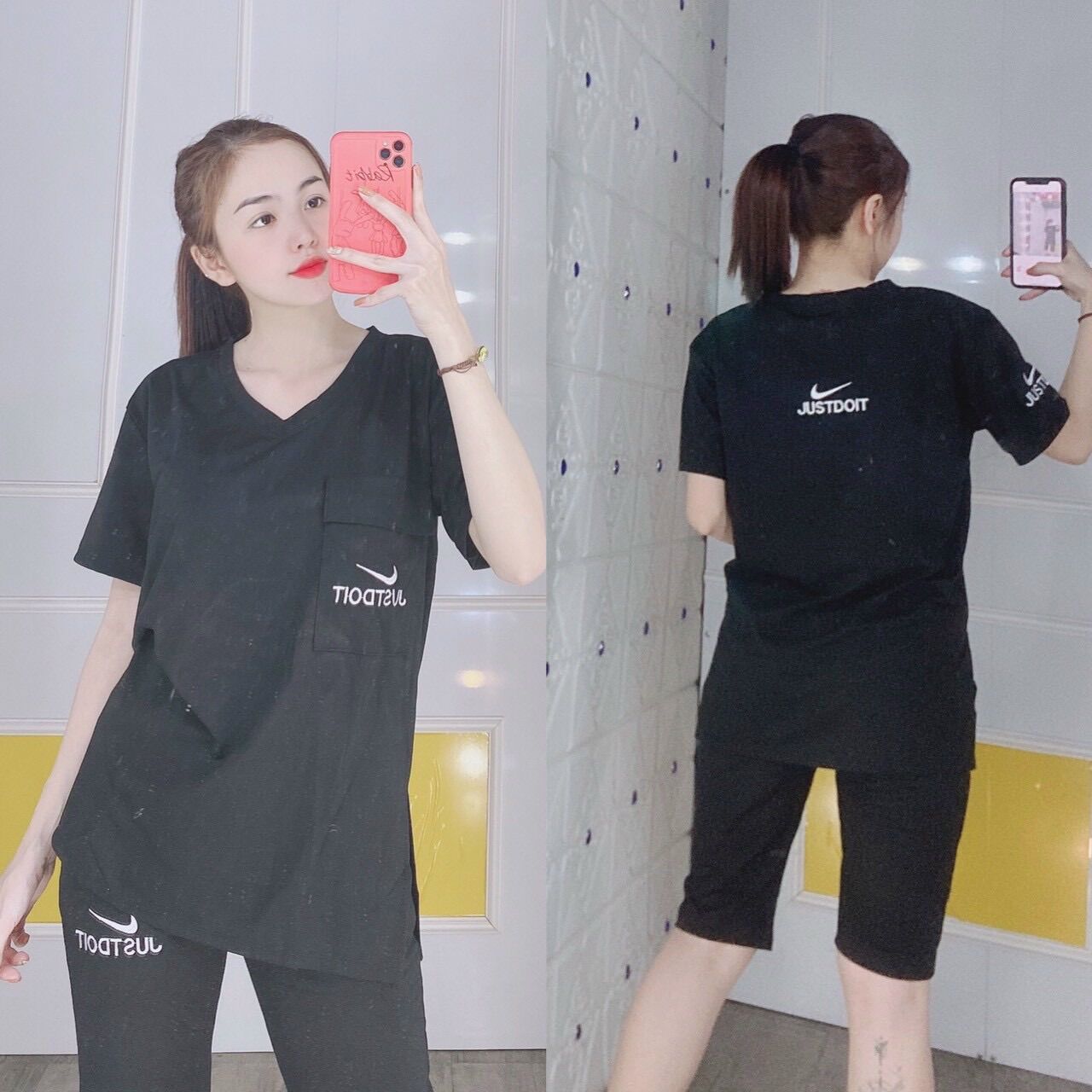 Set bộ, đồ bộ lửng mặc nhà thun cotton dễ thương