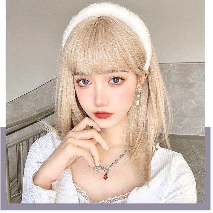 tóc giả nguyên đầu cúp 35 màu vàng tây