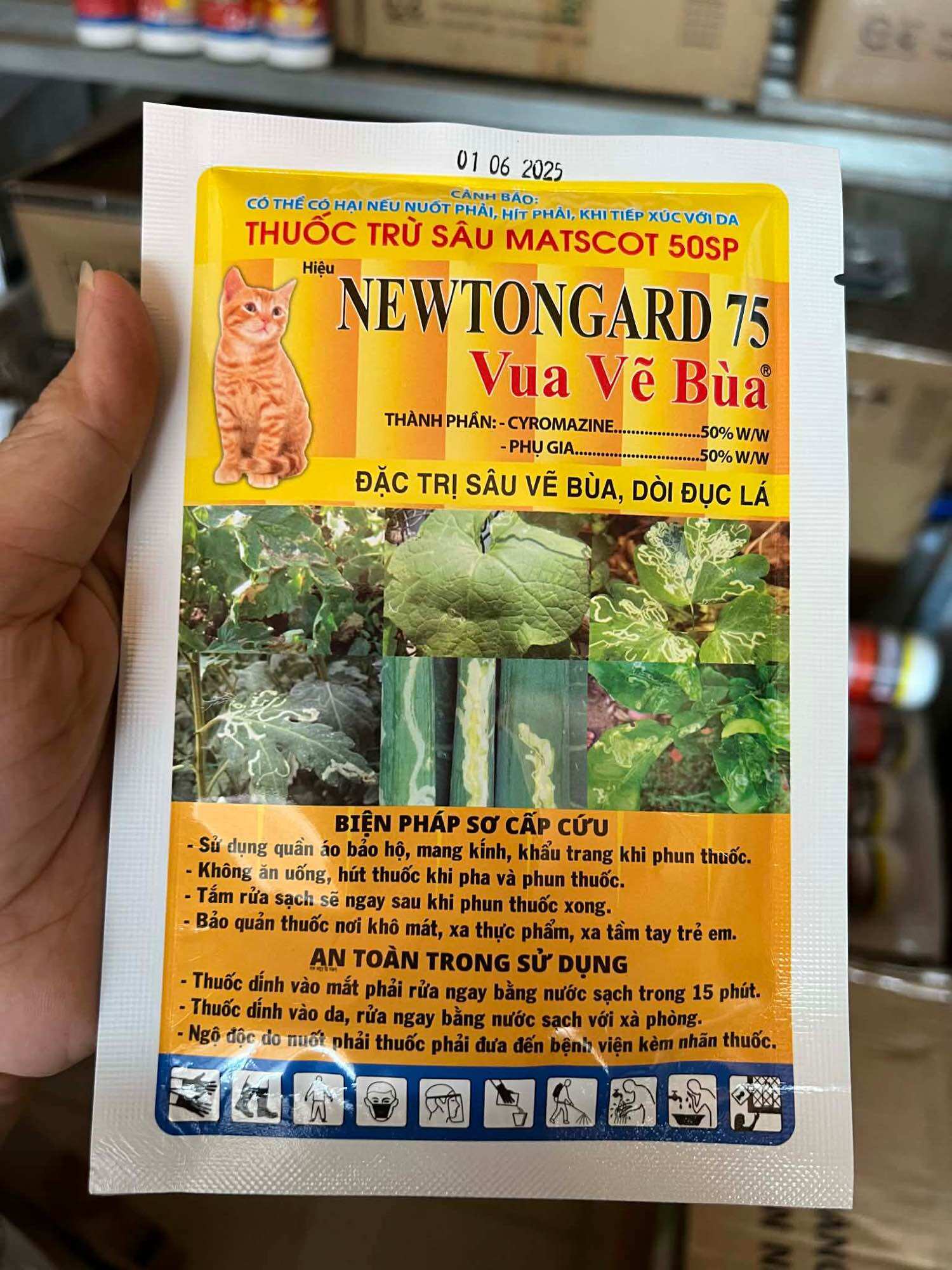 NEWTONGARD 75 ( gói 20g) đặc trị sâu vẽ bùa, dòi đục lá,....