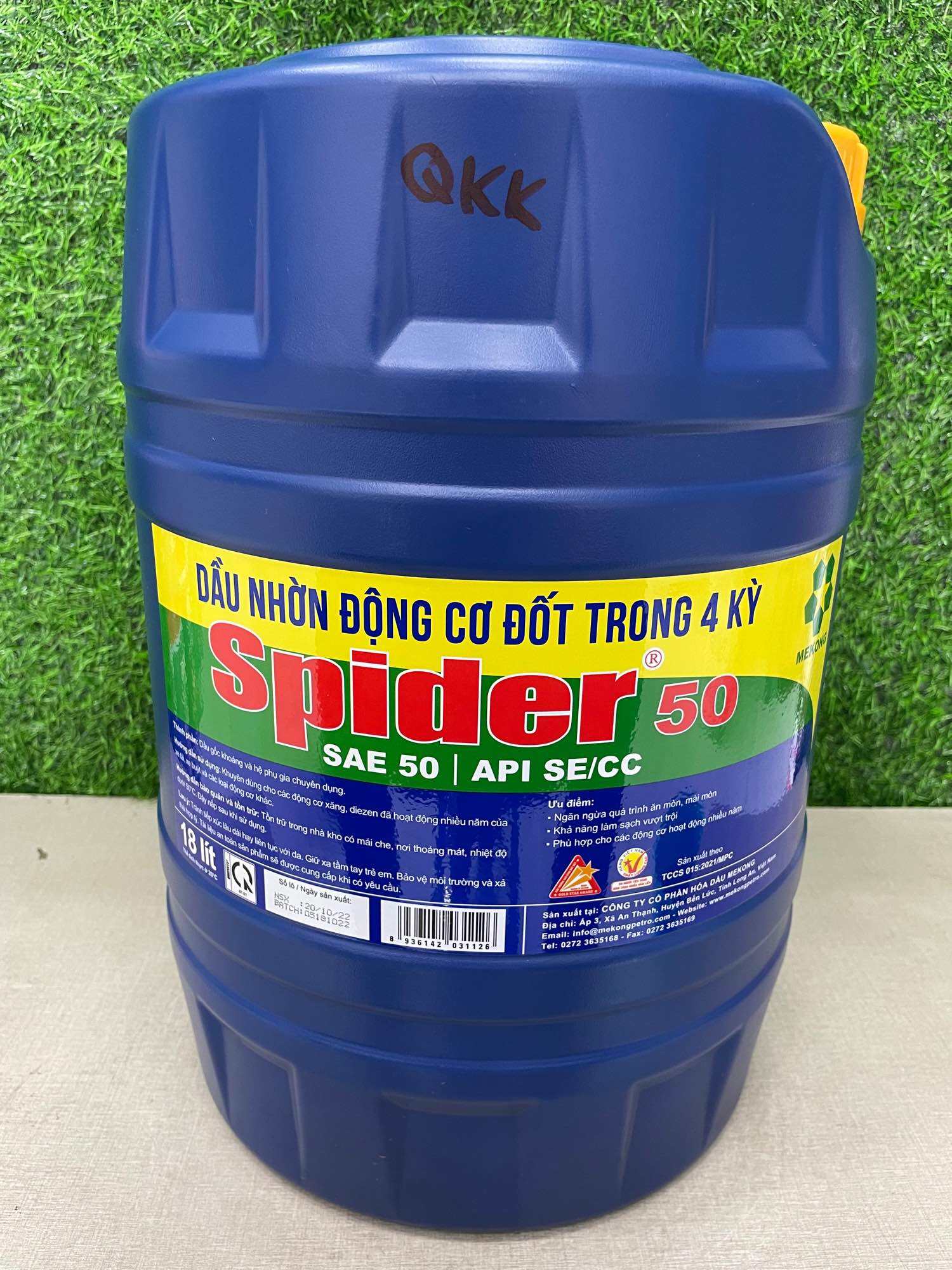 HÀNG CHÍNH HÃNG  Dầu nhớt API SAE 50 Spider Mekong 18 lít