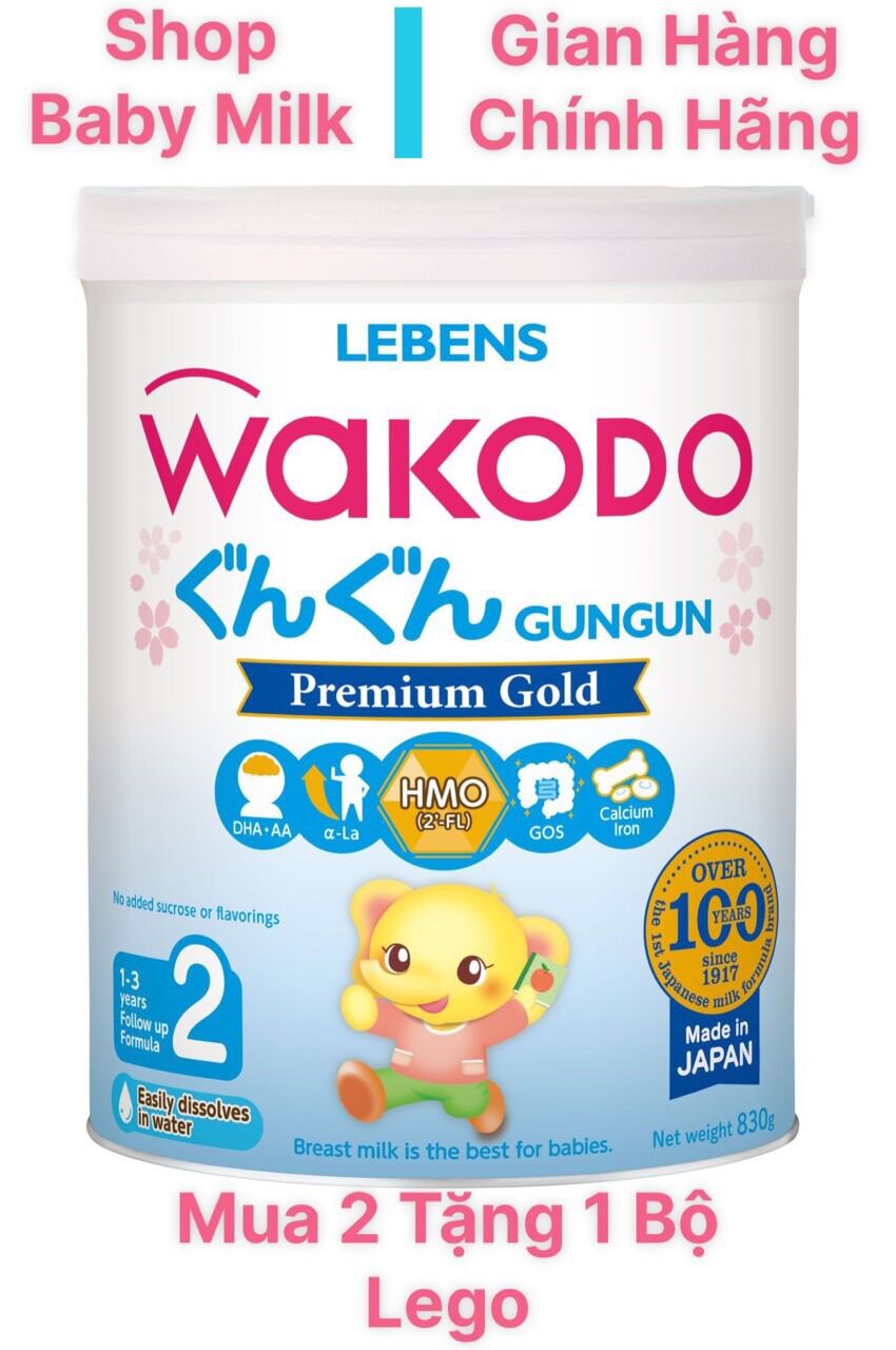 Sữa wakodo gungun số 2 date mới 6/2025 mua 2 lon tặng quà