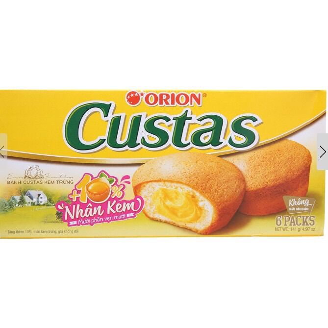 Combo 6 cái bánh bông lan kem trứng custas orion