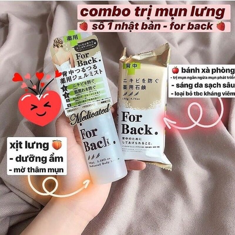 Combo xà phòng + xịt mụn lưng For Back Pelican Nhật Bản