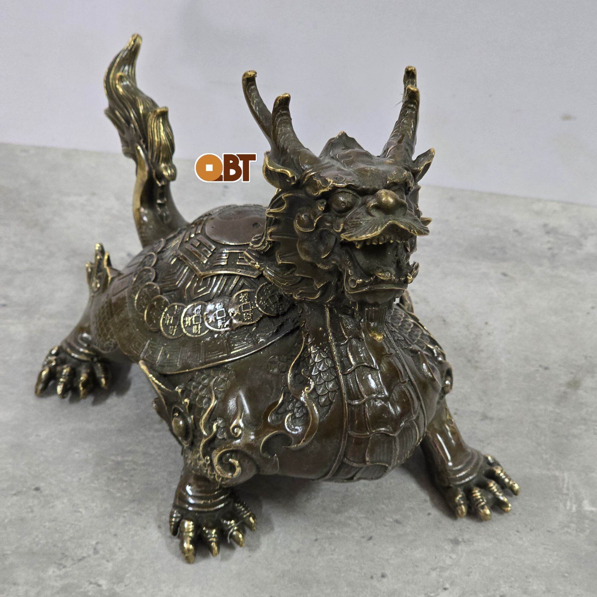 Tượng Long Quy Bát Quái bằng đồng