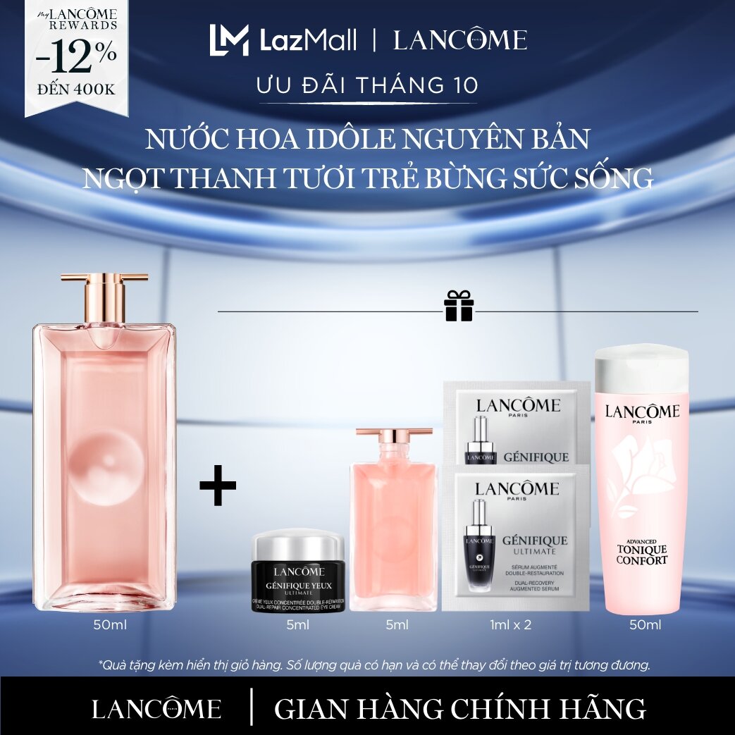 [MỚI] Nước hoa LANCOME IDÔLE 50ml ngọt thanh tươi trẻ, bừng sức sống [Quà tặng kèm không hiển thị trong giỏ]
